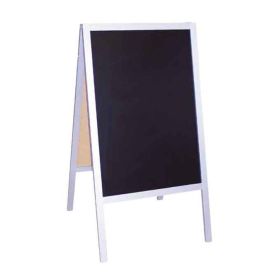 03072 Chevalet de trottoir exterieur en bois alu brosse 66x115 cm