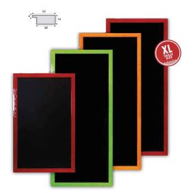 05679  Ardoise noire murale 50x80 cm cadre bois orange