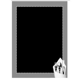C-3693 Ardoise murale format 60x40 cm motif couvert cadre couleur gris