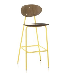CBC-521 Chaise haute de bar d'esprit vintage bois teinte