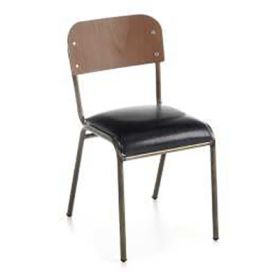 CBC-911T Chaise restaurant type ecolier style industriel vintage assise rembourree