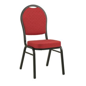 CGA-CY02-IF3 Chaise de conférence empilable structure noir tissu rouge mouchete