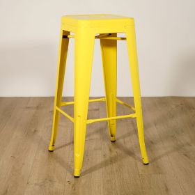 CMI-253-J Tabouret haut de bar empilable couleur jaune