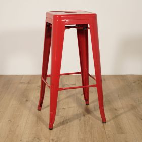 CMI-253-R Tabouret haut de bar empilable couleur rouge