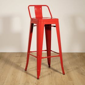 CMI-253D-R Chaise haute de bar empilable couleur rouge