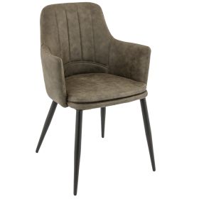 CMV-2041-V Fauteuil factory vintage metal assise dossier aspect vieux cuir couleur vert DERNIERES PIECES