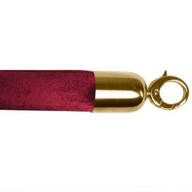 CPV-DR-2M Corde en velour rouge pour potelet doré 2 m