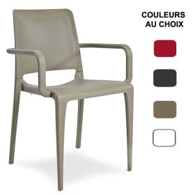 CPZ-H091 Fauteuil empilable en polypropylene renforce avec fibre de verre couleur au choix