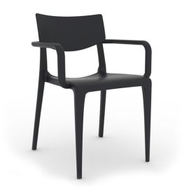CPZ-T095-G Fauteuil d'exterieur en injection plastique couleur gris anthracite