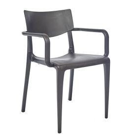 CPZ-T095-M Fauteuil d'exterieur en injection plastique couleur marron