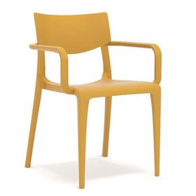 CPZ-T095-O Fauteuil d'exterieur en injection plastique couleur moutarde