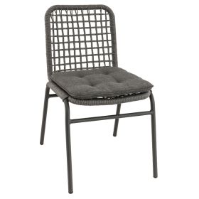 CRM-2116-G Chaise empilable tressage pe gris structure alu