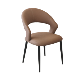 CTA-6337-MC CHAISE ACIER TISSU MARRON CLAIR 