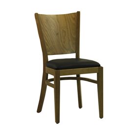 CZH-018CH-N Chaise en bois hetre naturel assise noire