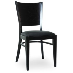 CZH-018W-N Chaise en bois wenge assise simili noir