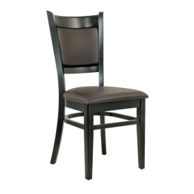 CZH-093-M Chaise de restaurant en bois assise rembourré marron