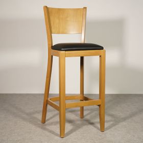 CZH-218HO-N Chaise de bar en bois hetre naturel assise couleur noir