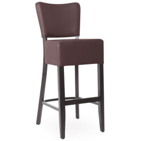 CZH-2305-M Chaise de bar en bois rembourree couleur marron