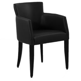CZH-519-N Fauteuil simili cuir pour restaurant rembourre couleur noir