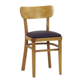 CZH-X14P-N Chaise de brasserie en hetre naturel assise couleur noir
