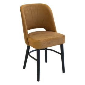 CZH-X59-VJD Chaise vintage velours jaune dore