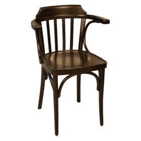 CZH-X75F-WG Fauteuil bistrot en bois couleur wenge