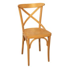 CZH-X77-CC Chaise bistrot en bois couleur chene clair