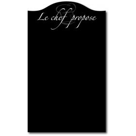 C-6063 Panneau ardoise mural motif Le chef propose + toque 70x50 cm