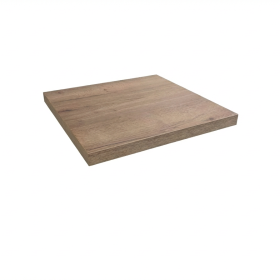 LYC-1181-60 Plateau stratifie HPL 60x60 cm chant 45mm couleur chene halifax tabac