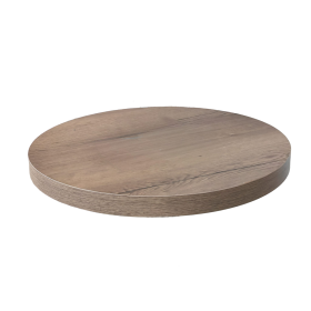 LYR-1181-60 Plateau stratifie HPL diametre 60 cm chant 45mm couleur chene halifax tabac