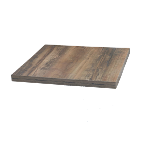 LYC-9087-60 Plateau stratifie HPL 60x60 cm chant 40mm couleur chene fonce
