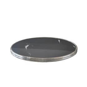 LTR-IM-60018-60 PLAT CERAMIQUE MARBRE NOIR D.60 CM Inox moulure