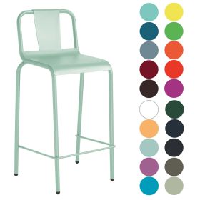 CIS-80445 Chaise haute de bar en aluminium couleur et hauteur au choix