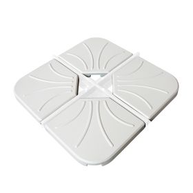 PAR-BEC047-BL Pied de parasol ciment couleur blanc jeu de 4 dalles