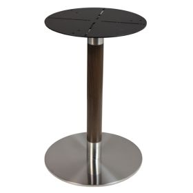 PCH-18-50WG Piètement en inox brossé colonne habille wenge base ronde diam 50 cm