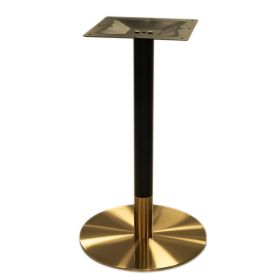 PCO-C18-43N Pied de table en or champagne base ronde ultra plat colonne haut noir