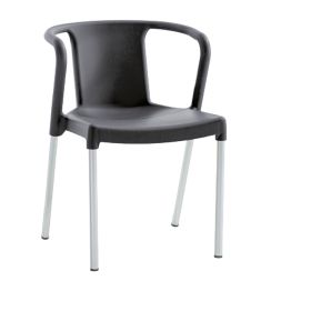 CIS-7001-N Fauteuil de terrasse en polypropylène noir