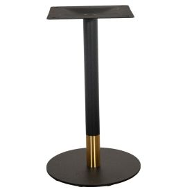 PZN-20-43-OC Pied de table base ronde en acier noir ultra plat bas colonne or