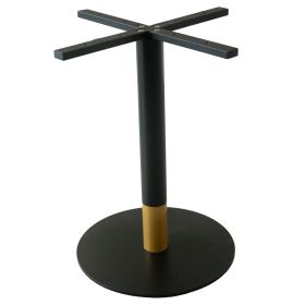 PZN-20-50-OC Piètement de table de restaurant base ronde en acier noir ultra plat bas colonne or