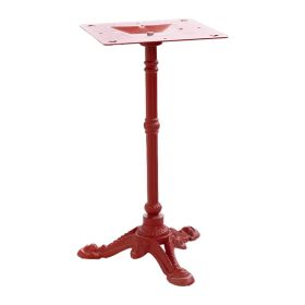 PZN-39L-R Pied bistrot 3 branches en acier fonte couleur rouge