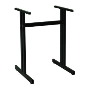 PZN-TT22 Piètement de table avec barre de renfort en acier noir pour table 2 personnes