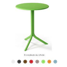 TPN-40058 Table SPRITZ ronde 60.50 cm en polypro fibre de verre lisse couleur au choix