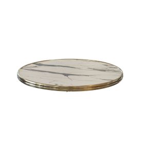 LSMR-CERCL-D0070 PLAT. STRAT. MOULE D60CM BLANC MARMOR CERCLE DORE