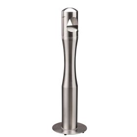 WMM108007 Cendrier sur pied forme en inox brosse 4L