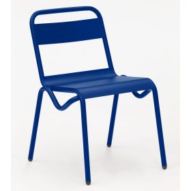 CIS-7202-B Chaise de terrasse acier peinte couleur bleu