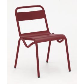CIS-7202-BU Chaise de terrasse acier peinte couleur bordeaux