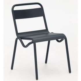 CIS-7202-GF Chaise de terrasse acier peinte couleur gris foncé