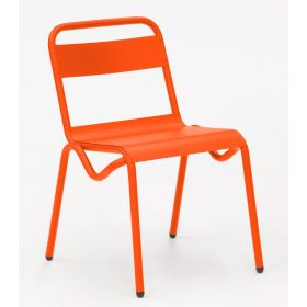 CIS-7202-O Chaise de terrasse acier peinte couleur orange