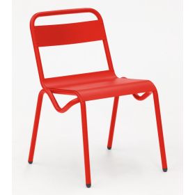 CIS-7202-R Chaise de terrasse acier peinte couleur rouge