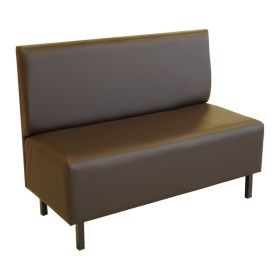 BANQ-07A-M-120  Banquette restaurant dossier lisse couleur marron 120 cm - en stock